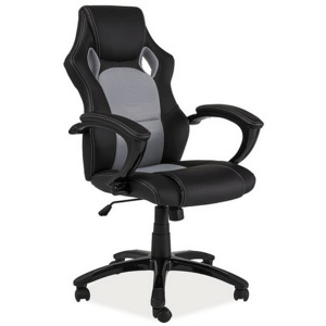 Kancelářská židle CALC, 112-120x61x52x46-54, černá/šedá