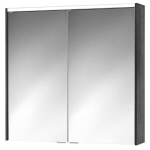 Jokey SPS-KHX 60 Zrcadlová skříňka - bílá/dřevěný dekor tmavý š. 60 cm, v. 74 cm, hl. 15 cm, 2510120