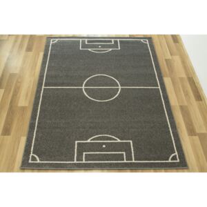 Dětský kusový koberec Emily Kids 2919A Fotbalové hřiště šedý Rozměr: 120x170 cm