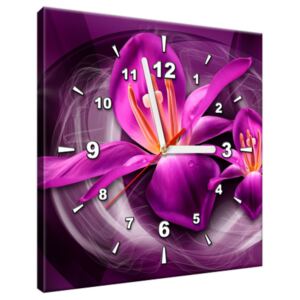 Tištěný obraz s hodinami Růžové vesmírné květy - Jakub Banas ZP3576A_1AI