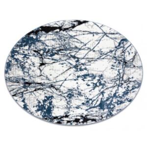 Moderní kulatý koberec COZY 8871 Mramor modrý Rozměr: průměr 120 cm