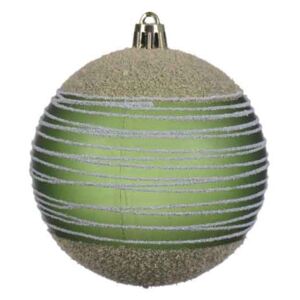 Vánoční koule zelená s bílými glitry
