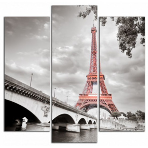 Obraz na plátně Eiffelovka a most