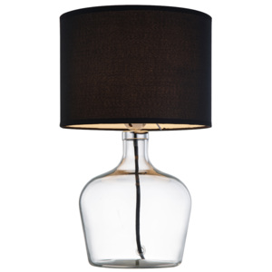 I-HENDRIX-L NER stolní lampa 1xE27 skleněná a textilní stínidlo černé