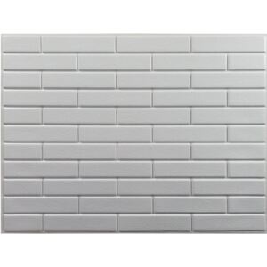 Wall Art Decor ®, 580 x 440 mm, 4.E02 3D - PVC obkladové panely - Bílé malé cihly