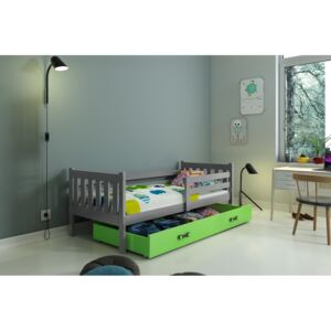 Dětská postel Carlo 80x190 grafit/zelená