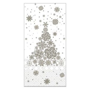 Krémovo -šedé papírové ubrousky Christmas tree - 40*40 cm (15ks)