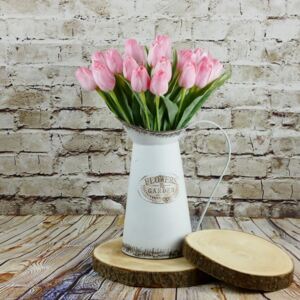 Umělý tulipán růžovo- bílý- 43 cm, č. 12