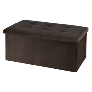 PROGARDEN Taburet s úložným prostorem 76 x 38 cm VELVET tmavě hnědá