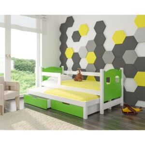 ADRK Dětská rozkládací postel CAMPOS Provedení: Zelená/bílá
