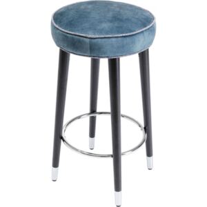 KARE DESIGN Modrá čalouněná barová stolička Dijon