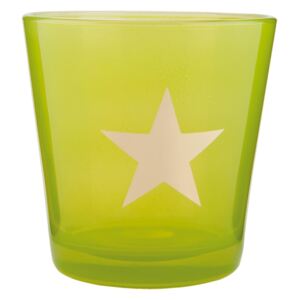 Zelený svícen na čajovou svíčku s hvězdou - Ø 10*10 cm