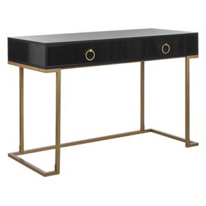 Konzolový stolek se 2 zásuvkami černo zlatý WESTPORT