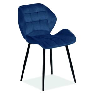SIG Jídelní židle HALS velvet modrá/černá