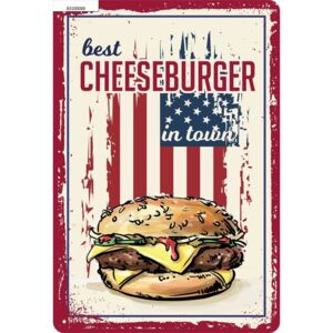 Postershop Plechová cedule: Best Cheeseburger in Town