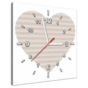 Tištěný obraz s hodinami Proužkované srdíčko ZP4101A_1AI