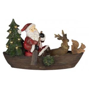 Santa jede loďkou