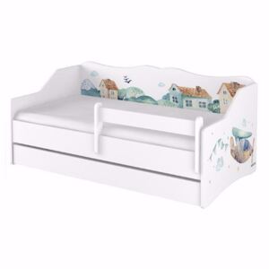 Dvojitá dětská postel LULU 160x80 cm Bílá Domečky a letadlo
