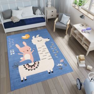 Dětský koberec NOX zvířátka - modrý