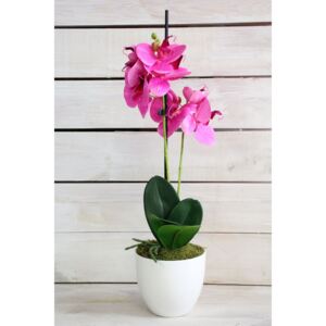 Umělá orchidej v květináči - růžová (v. 51,5 cm)