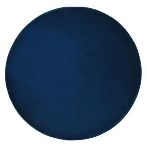 Kulatý viskózový koberec, ø 140 cm, tmavě modrý GESI II