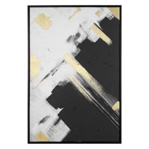 Zarámovaný obraz na plátně 93 x 63 cm černobílý SORA