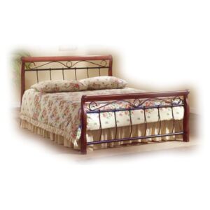 Manželská postel dvoulůžko CS4013 dřevo-kov, , 160x200 cm