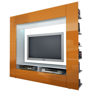 Idea Televizní stěna OLLI bílá/lesklá oranžová