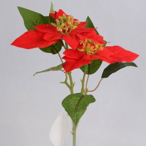 Poinsécie, vánoční růže, umělá květina , barva červená KU4301