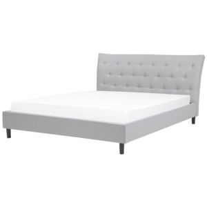 Světle šedá čalouněná postel Chesterfield 140x200 cm - SAVERNE