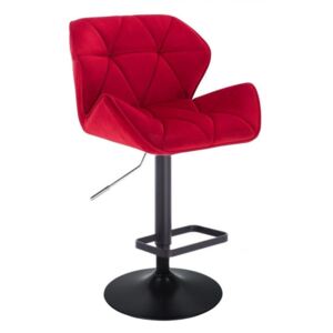 Barová židle MILANO VELUR na černém talíři - červená