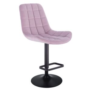 Barová židle PARIS VELUR na černém talíři - fialový vřes