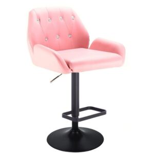 Barová židle LION na černém talíři - růžová