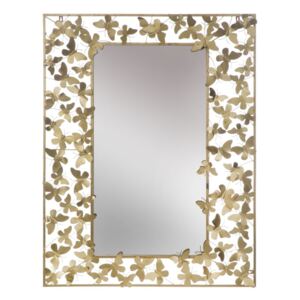 Zlaté nástěnné zrcadlo Mauro Ferretti Butterflies 85x110 cm