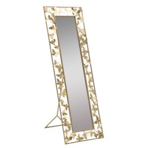 Zlaté stojací zrcadlo Mauro Ferretti Butterflies, 55x78x162 cm