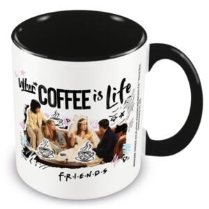 Keramický hrnek Friends|Přátelé: Coffee Is Life (objem 315 ml) černý