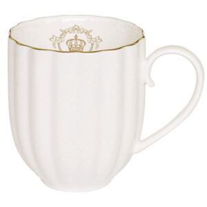 Easy Life - porcelánový hrnek Royale White 300 ml (Nadherný hrnek Royale od italské značky Easy Life je ideální na kávu nebo čaj. Je vyroben z bílého porcelánu a uvnitř hrnku je zlatý emblém královské koruny.)