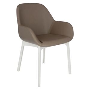 Kartell - Židle Clap PVC - béžová, bílá