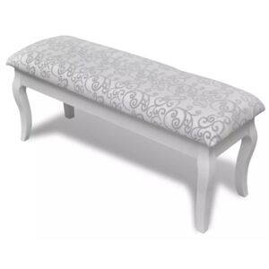 Polstrovaná stolička k toaletnímu stolku - dvoumístná - bílá | 110 cm