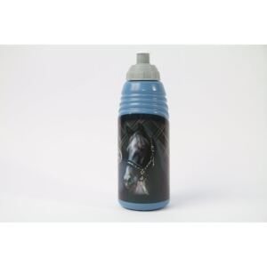 BENIAMIN Láhev na pití Nice and Pretty Kůň modrá Plast, výška 19 cm, průměr 6,5cm, objem 470 ml