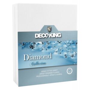 Bavlněné prostěradlo DecoKing DIAMOND bílé