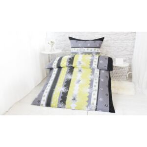 XPOSE ® BAVLNĚNÉ POVLEČENÍ na 2 postele - Darina zelená 140x200/70x90cm