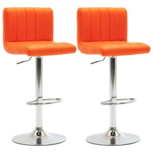 Barové stoličky Hebron - 2ks - umělá kůže | oranžové