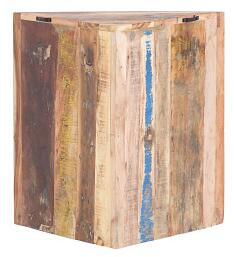 Rohová horní skříňka do koupelny Gautama z recyklovaného dřeva