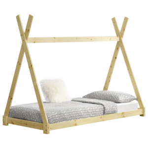 [en.casa] Dětská postel "Teepee" AAKB-8675 - natur - 90 x 200 cm