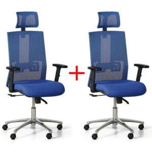 B2B Partner Kancelářská židle ESSEN, Akce 1+1 ZDARMA, modrá + Záruka 7 let