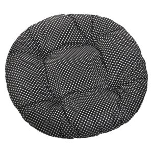 Sedák prošívaný kulatý puntík černobílý - průměr 40 cm Bellatex