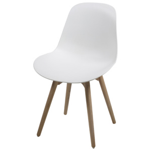 Jídelní židle s masivními nohami Shale (SET 2 ks) bílá