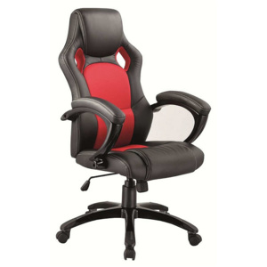 Kancelářská židle CALC, 112-120x61x52x46-54, černá/červená