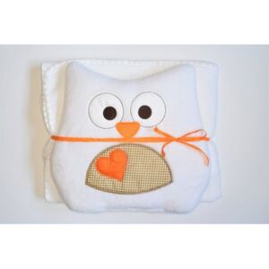 Dětská deka + polštářek Coral sova 80x90 cm bílá